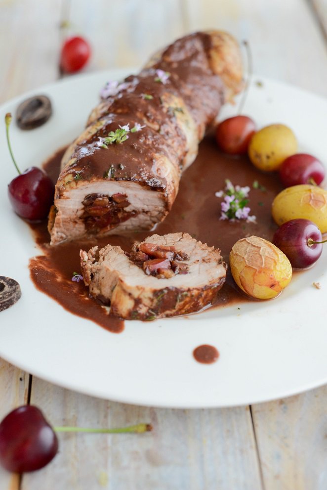 Schweinefilet mit Kirschen und Schokoladensauce DSC_6958