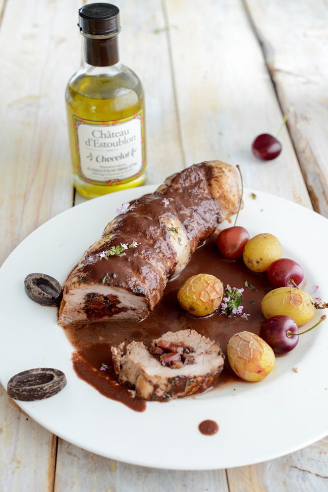 Schweinefilet mit Kirschen und Schokoladensauce DSC_6985