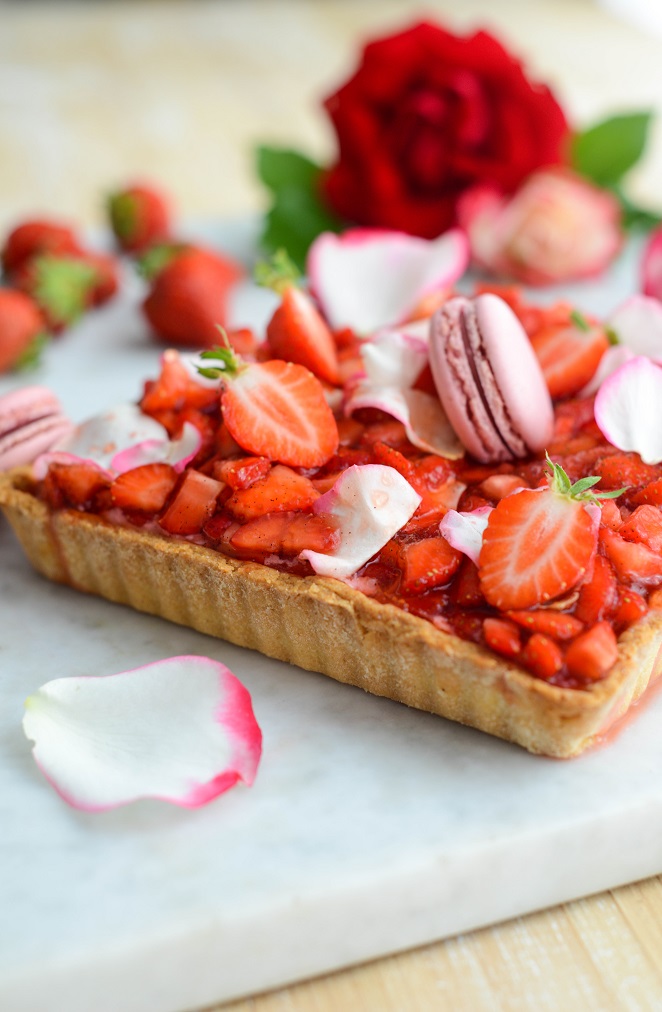 Erdbeer-Rosen-Tarte (Tarte aux fraises et à la rose) Erdbeer Rosen Tarte 3