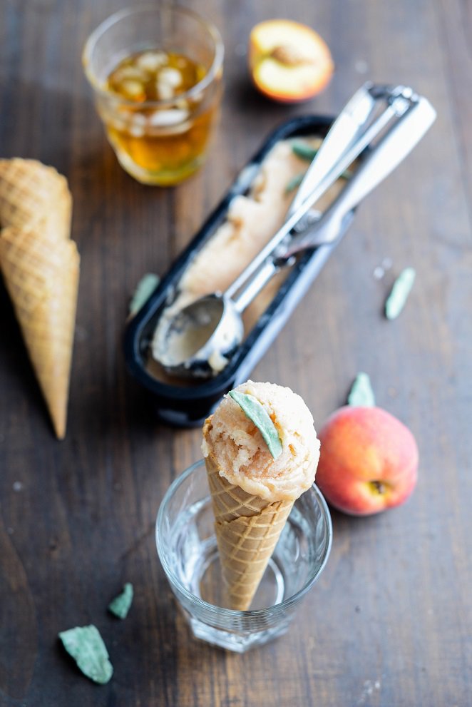 Pfirsich-Zitronenverbene-Sorbet Rezept