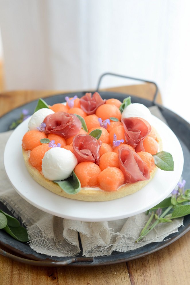 Herzhafte Tarte mit Melone und Schinken (Tarte salée melon jambon) DSC_2564 1