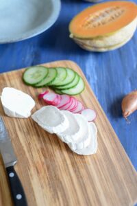Melonen-Salat Melonen Salat Ziegenkase Schritt 3 Zutaten Schneiden Vorbereitung