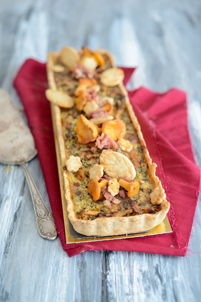 Quiche mit Pfifferlingen, Speck und Petersilie Quiche Mit Pfifferlingen 3
