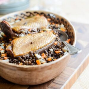 Entenconfit mit Linsen (Petit salé aux lentilles)