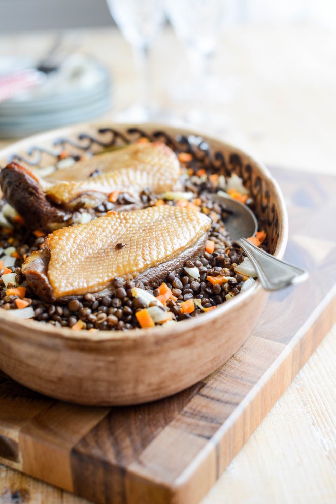 Entenconfit mit Linsen (Petit salé aux lentilles) one-pot-linsen-mit-Entenconfit