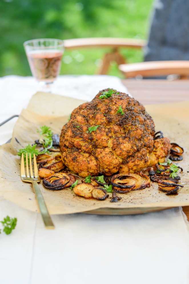 Blumenkohl-Braten vegan-grillen-blumenkohl