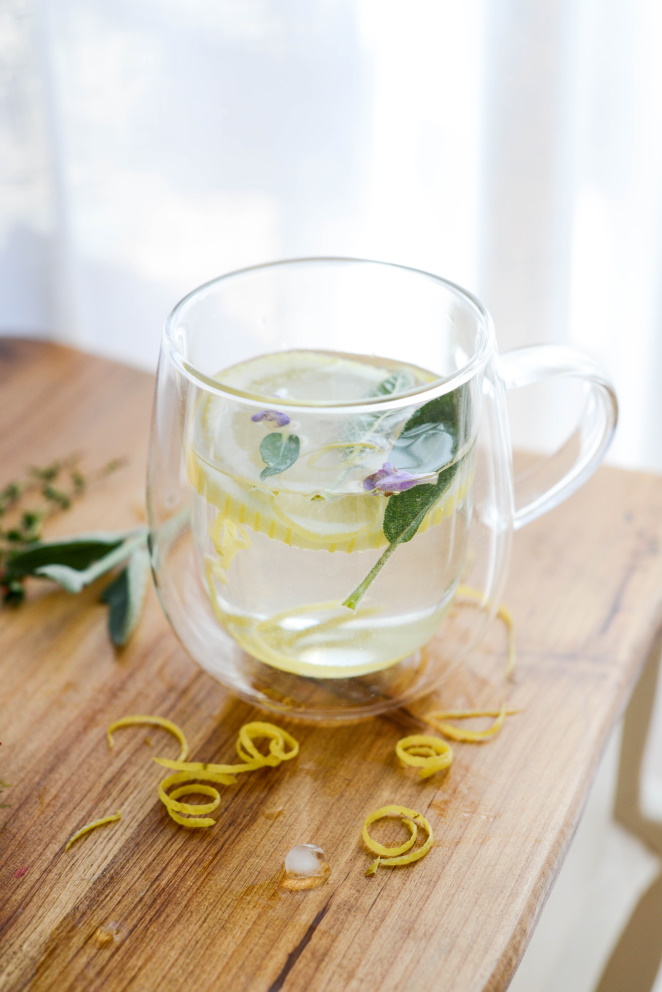  Salbei Zitronen Aromatisierte Wasser Sommer