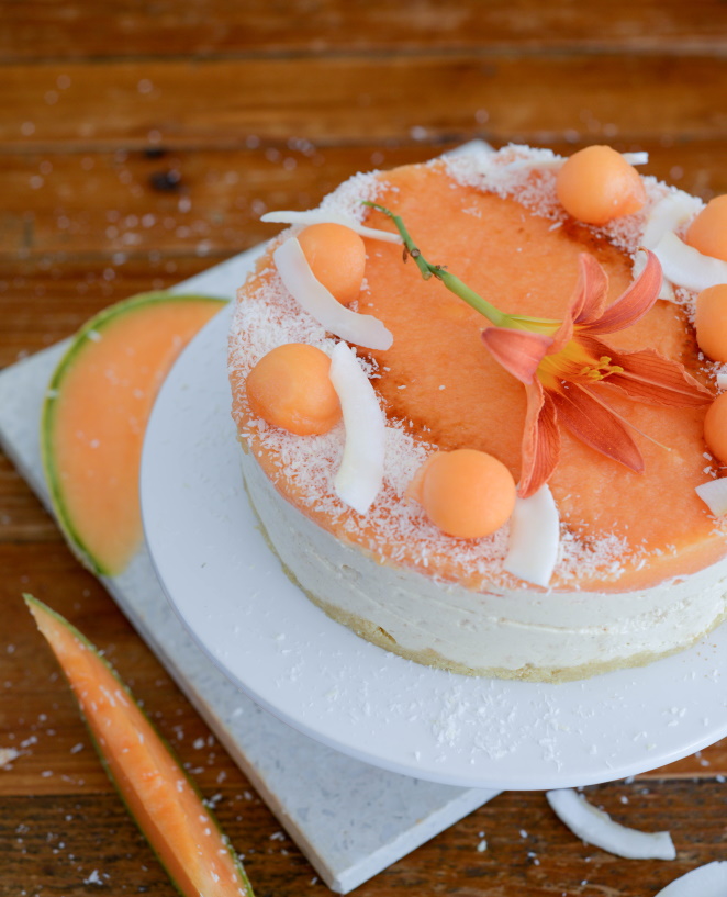 Melonen-Kokos-Torte Torte-Melon-Kokosnuss