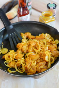Hähnchen Colombo mit Kochbananen und Süßkartoffeln - Colombo de poulet DSC_1033 200x300