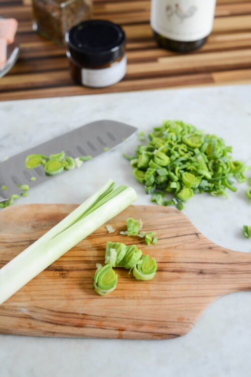 Lachs mit LauchFondue (Fondue de poireau au saumon) Rezept