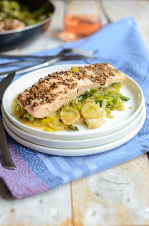 Lachs mit Lauch-Fondue (Fondue de poireau au saumon) Rezept