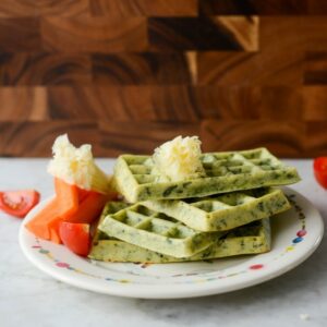 Spinat Waffeln für Kinder