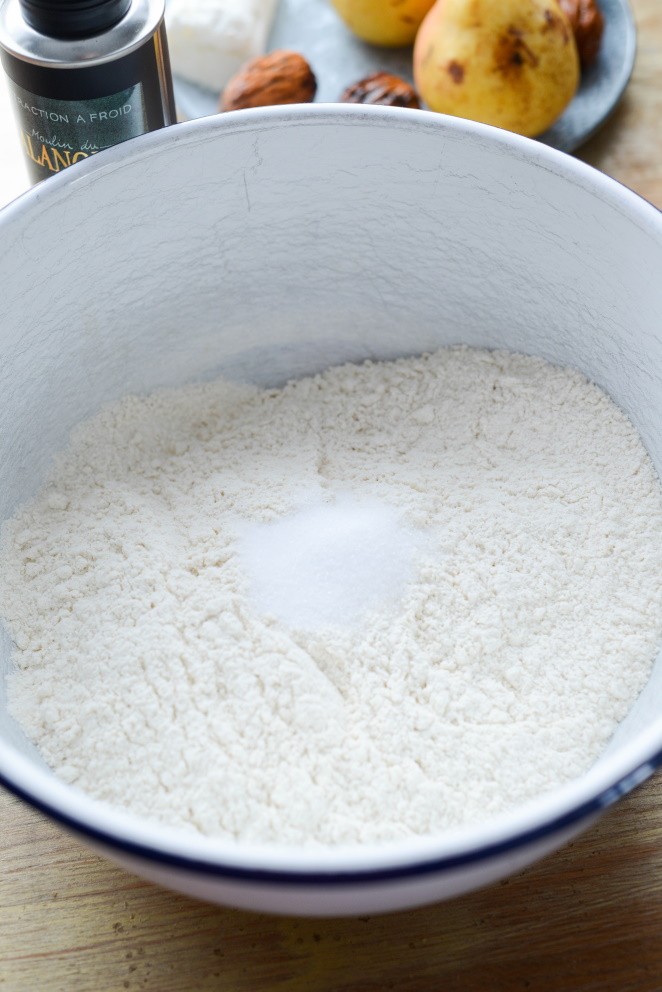 Fougasse mit Birnen und Ziegenkäse Rezept