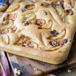Fougasse mit Birnen und Ziegenkäse