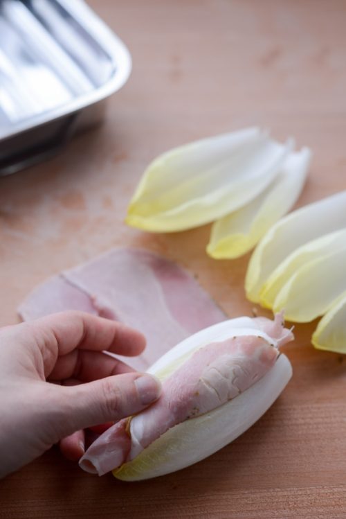 Chicorée-Schinken-Gratin (Endives au jambon) Rezept