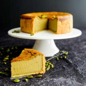 Flan pâtissier mit Pistazien