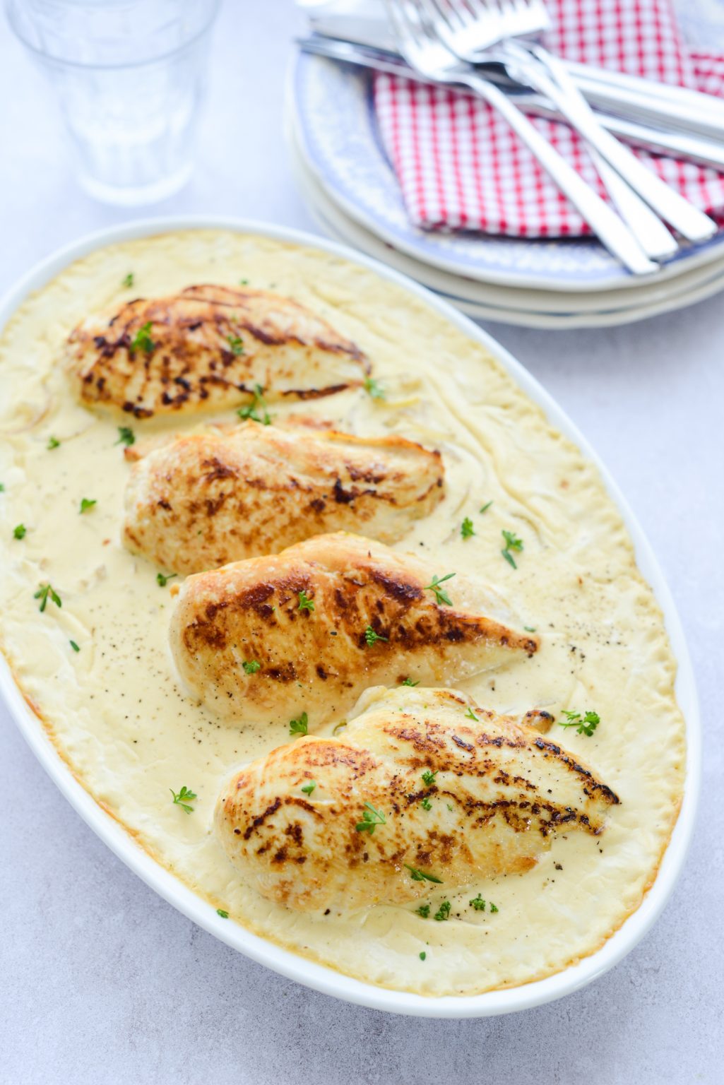 Hähnchen mit Senf-Sauce