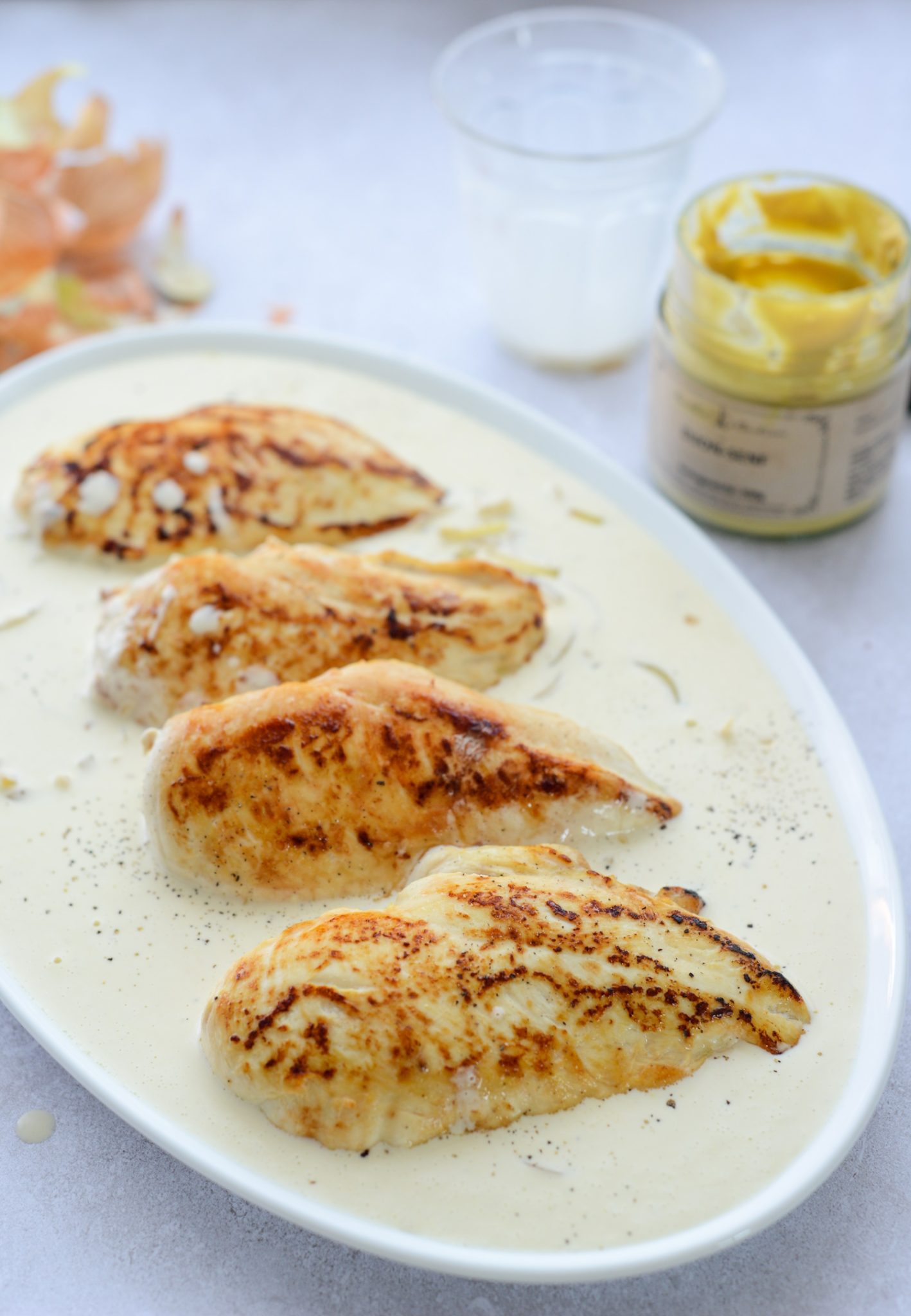 Hähnchen mit Senf-Sauce Rezept Hähnchen mit Senf-Sauce Rezept