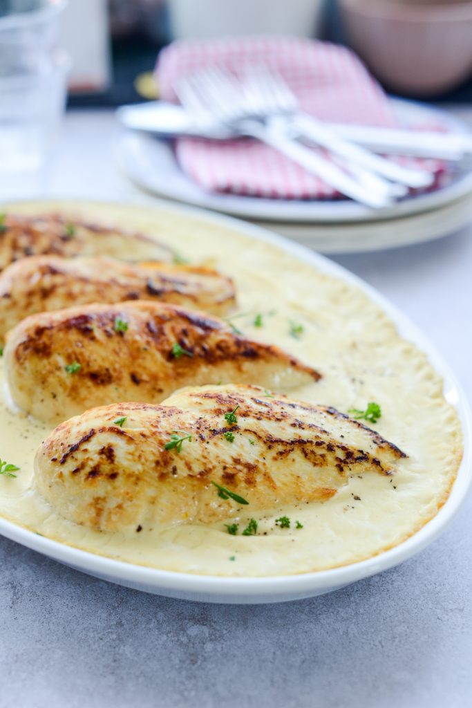 Hähnchen mit Senf-Sauce Hähnchen Sauce Moutarde 1 683x1024