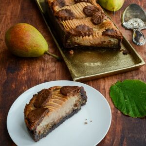 Tarte Bourdaloue mit Birnen, Schokolade und Haselnüssen