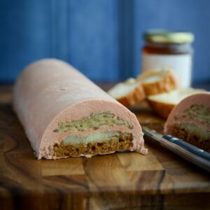 Leberwurst Pastete mit Äpfeln und Zwiebeln