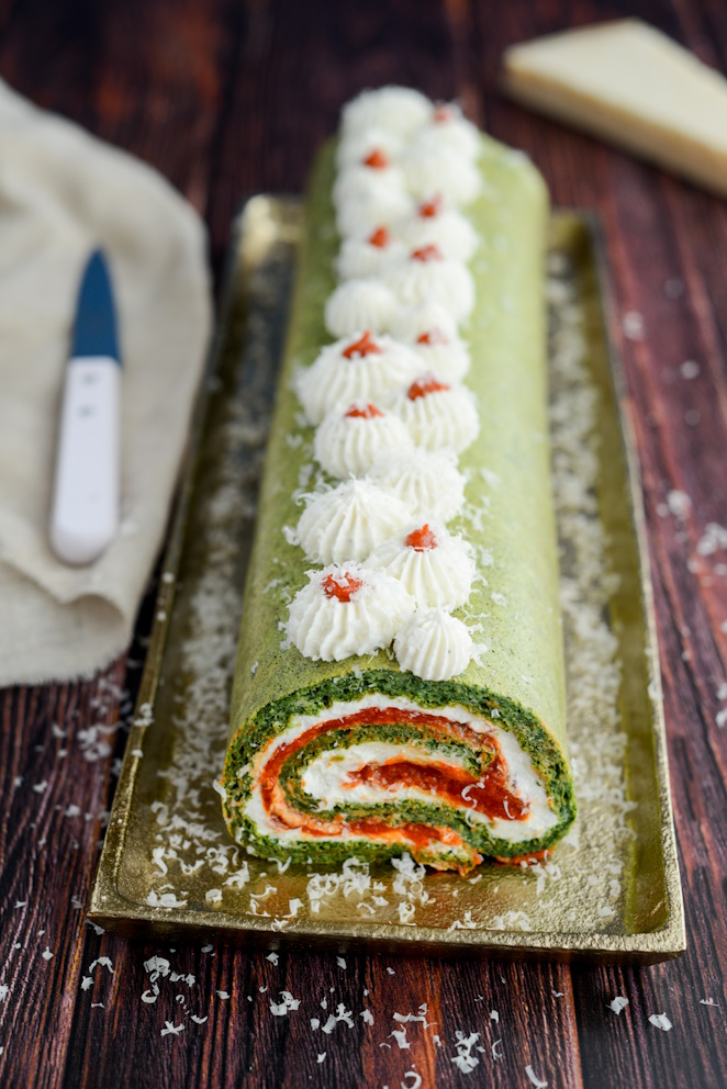 Bûche de Noël mit Gemüse herzhafte-buche-de-noel-vegetarisch