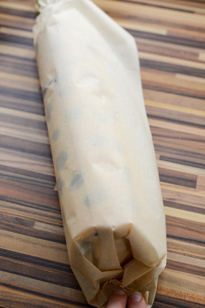 Bûche de Noël mit Kokosnuss und Blaubeeren Rezept