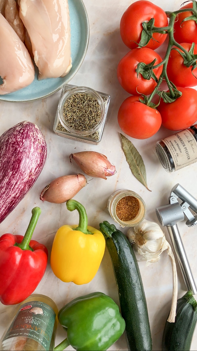 Hähnchenbrust mit Ratatouille Rezept