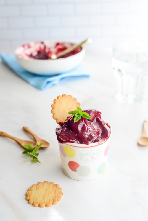 Cassis-Sorbet ohne Eismaschine Rezept