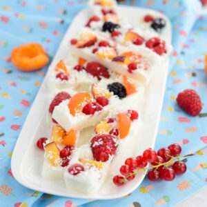 Gefrorene Joghurt-Riegel mit Obst