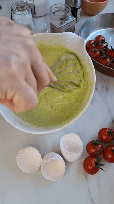 Herzhaftes Clafoutis Schritt 21 Grünen Teig Verrühren