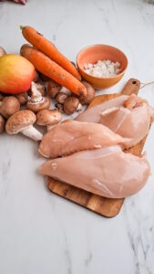 Blanquette de Poulet mit Äpfeln - Hähnchenfrikassée französischer Art Blanquette de Poulet mit Äpfeln - Hähnchenfrikassée französischer Art Blanqütte De Poulet Mit Aepfeln Hähnchenfrikassee Zutaten 169x300