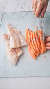 Elegante Fischvorspeise mit Erbsenpüree - einfach und festlich Fischvorspeise Erbsenpüree Zutaten 169x300