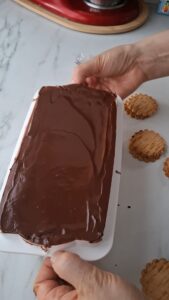 3-Schokoladen-Bûche de Noël - gefrorene Weihnachtstorte Triple Schokoladen Eis Weihnachtstorte Einfach Machen 8 169x300