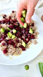 Wintersalat mit Crozets, Roter Bete & Walnüssen Crozet Salat Mit Rote Bete Und Walnuss 7 169x300