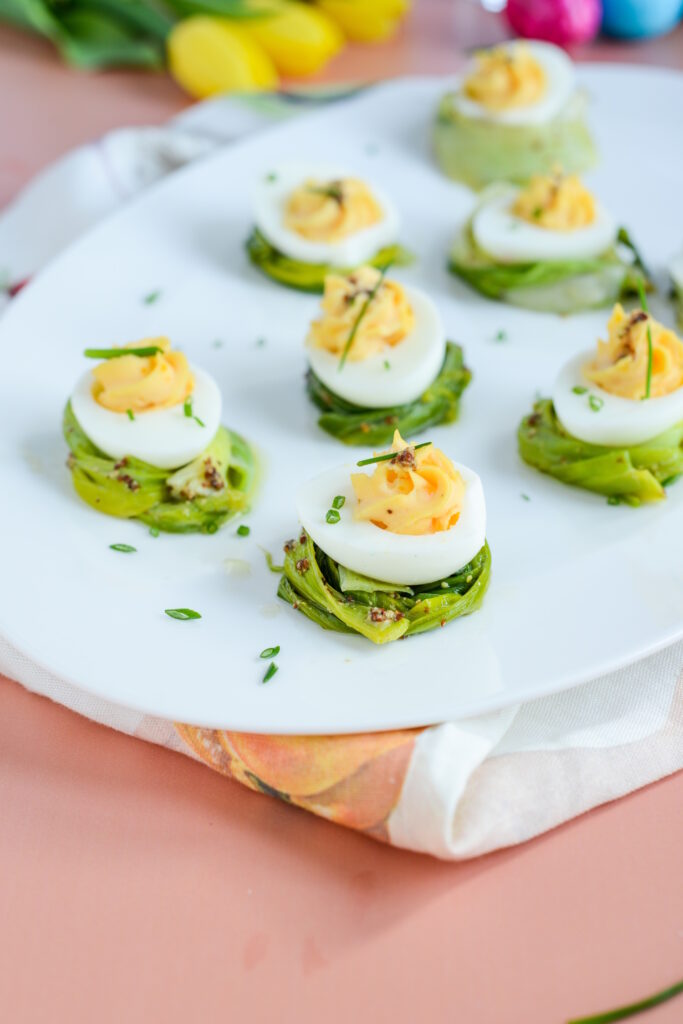 Mimosa-Eier (Oeufs Mimosa) Eier Rezept Einfach Güstig 683x1024