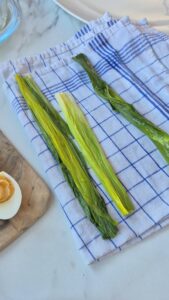 Mimosa-Eier (Oeufs Mimosa) Poree Vinaigrette Poireau Vorspeise Ostern 1 169x300