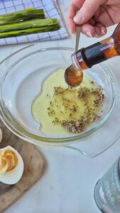 Mimosa-Eier (Oeufs Mimosa) Poree Vinaigrette Poireau Vorspeise Ostern 6 169x300