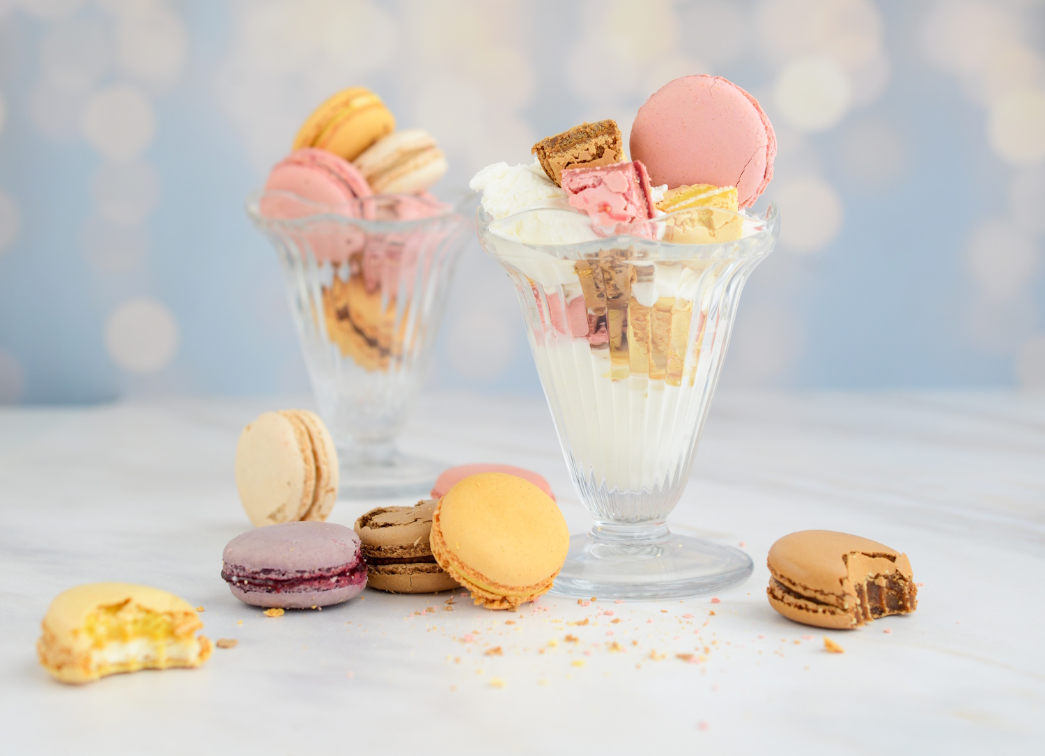 Macarons Eisbecher Joghurteis