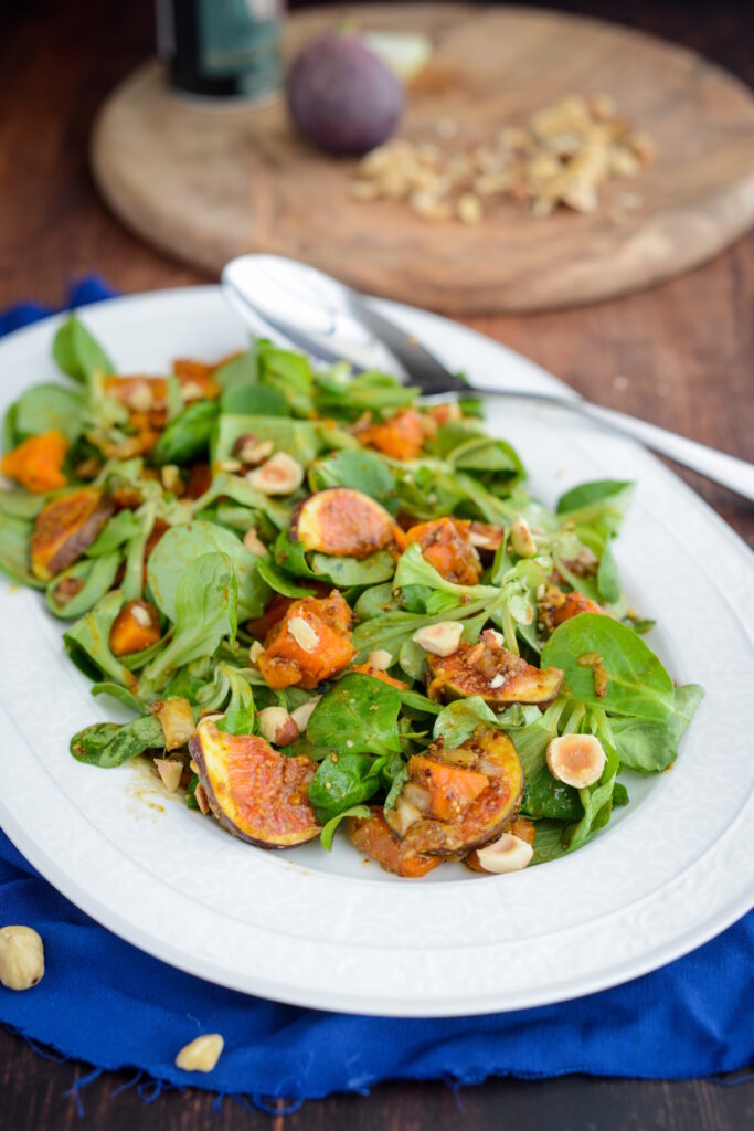 Herbstlicher Salat mit Feigen und Kürbis Feigen Und Kürbis Salat