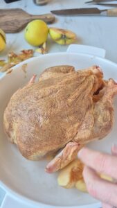 Brathähnchen mit Quitten und Lebkuchengewürz Lebkuchengewurz Hahnchen Schritt 16 Hahnchen Mit Gewürz Einreiben