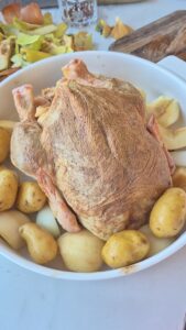 Brathähnchen mit Quitten und Lebkuchengewürz Lebkuchengewurz Hahnchen Schritt 20 Hahnchen Mit Kartoffeln Roh