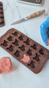 Glücksbringer aus Marzipan selber machen Glücksbringer aus Marzipan selber machen Marzipan Glücksschwein Schritt 6 Schokoladenform Mit Marzipan Befüll